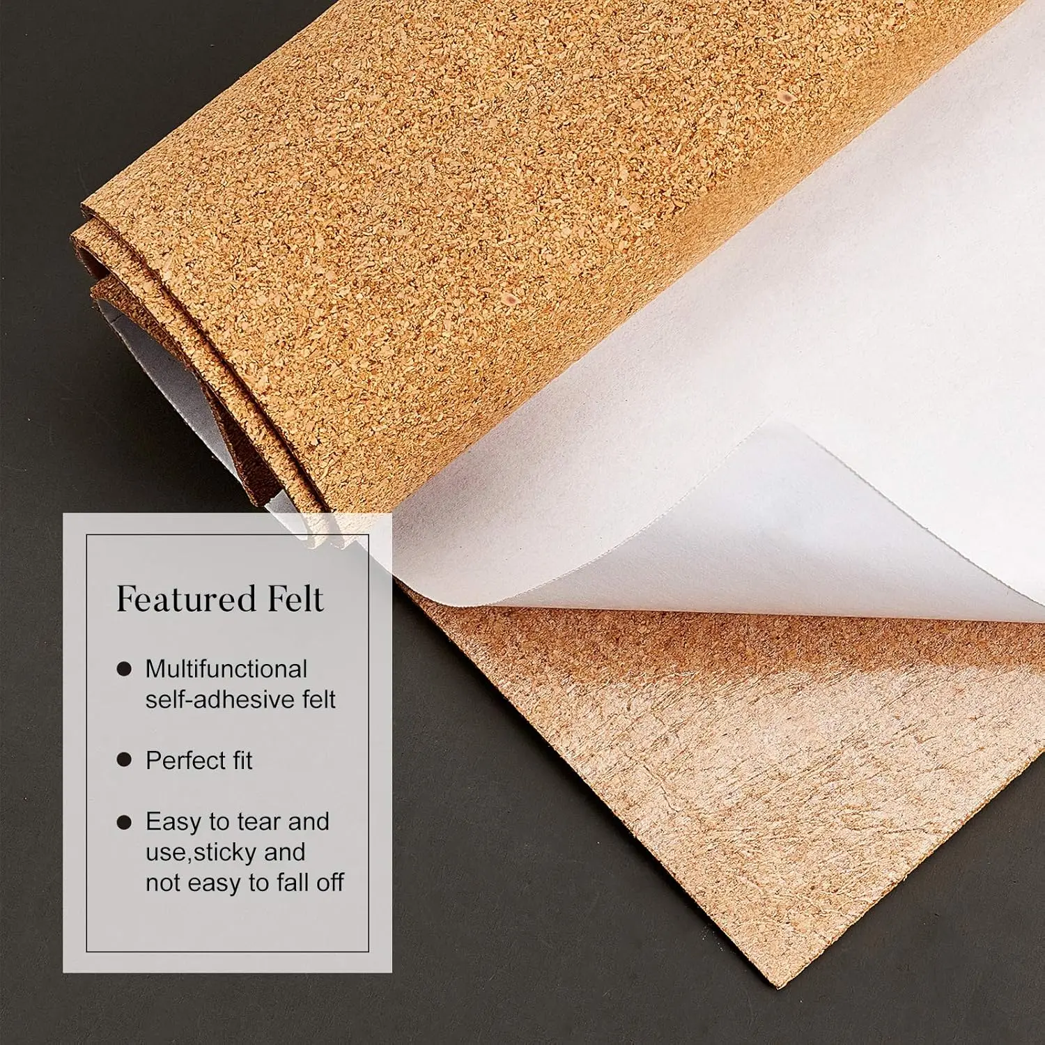 2mm Thick Adhesive Cork Roll Liner 12x24 Inch Insulation For Bulletin Board Coasters Door Signs and Floor Wall adhesive cork roll