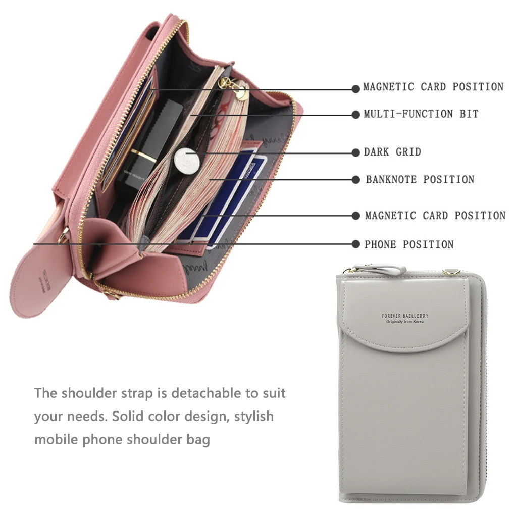 Buylor Women’s Handbag Touch Screen Cell Phone Purse Shoulder Bag Female Cheap Small Wallet Soft Leather Crossbody Bags of Women