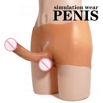 Strapon Hollow/Solid Penis Panties Skin Feeling Silicone Lesbian Underwear Dildo Real Male Dick Adult Sex Toys For Women Men 4