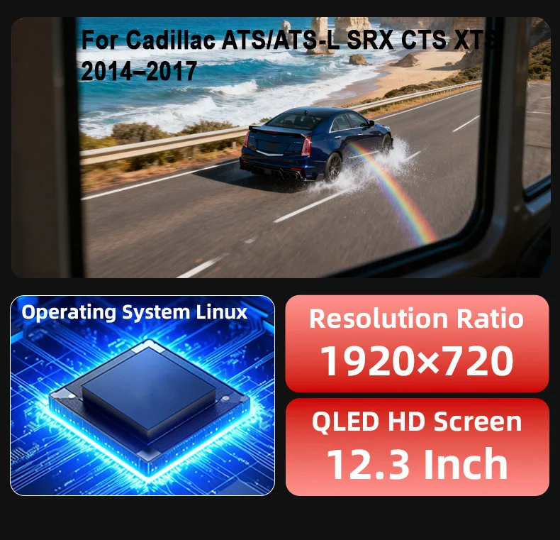 Digital Instrument Cluster For Cadillac ATS ATS-L 2014–2017 iOS CarPlay Speedome