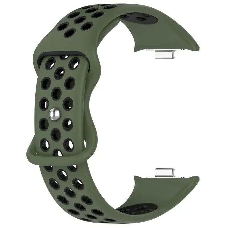 Bicolor Silicone Breathable Sport Smart Watch Strap Bracelet