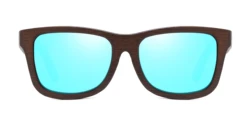 Natural Bamboo Handmade Polarized Sunglasses with Mirror Coating Lenses and Gift Box (Dark Bamboo)