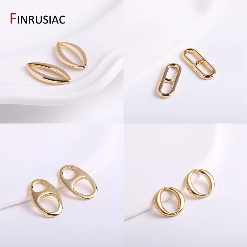 

14K Gold Plated Brass Smooth Connectors High Quality Pendants Connectors Jewelry Accessories For DIY Jewellery Making Supplies