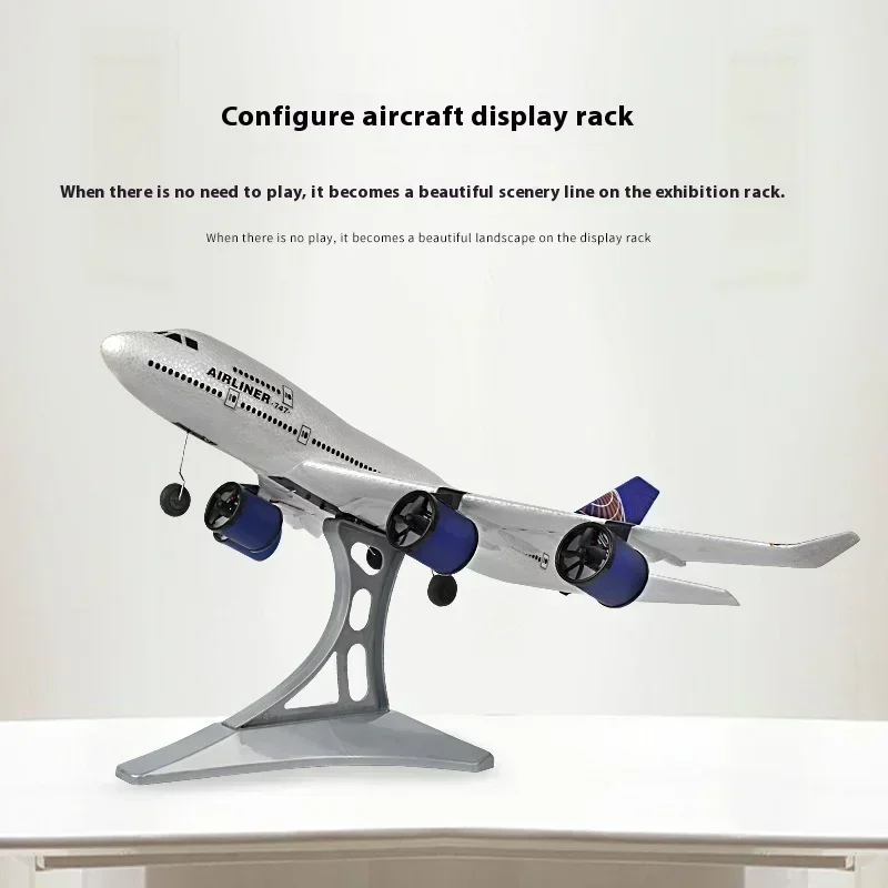 Remote Control Aircraft A380 Aircraft Boeing 747 Fixed Wing Foam Aircraft Model Aircraft 3-Channel Glider Model Kids Xmas Gift 3