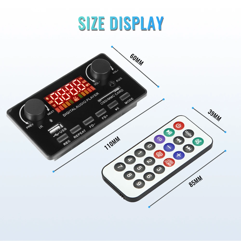 Title 7, 40W 12V Bluetooth 5.0 Audio Scheda amplificator...