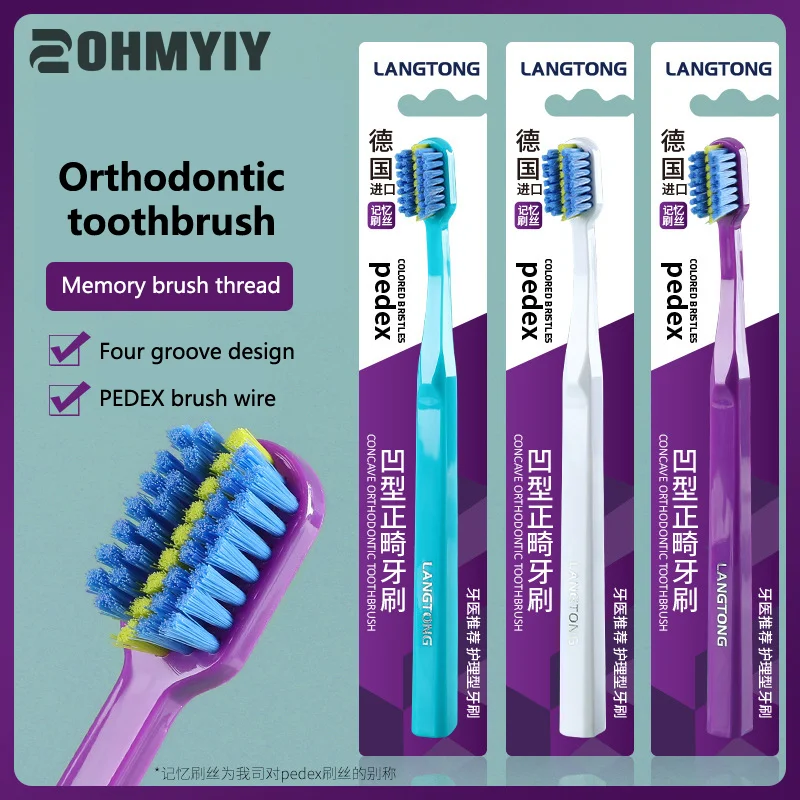 

1Pcs Deeply Clean Orthodontic Braces Adult Orthodontic Toothbrushes Dental Soft Toothbrush With Dust Cover For Adult