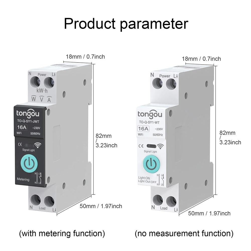 TUYA Wifi Smart Circuit Breaker 1P 6A 10A 16A 20A 25A 32A 40 50 63A Wireless Remote Control WiFi Switch--With/without Metering circuit breaker smart switch