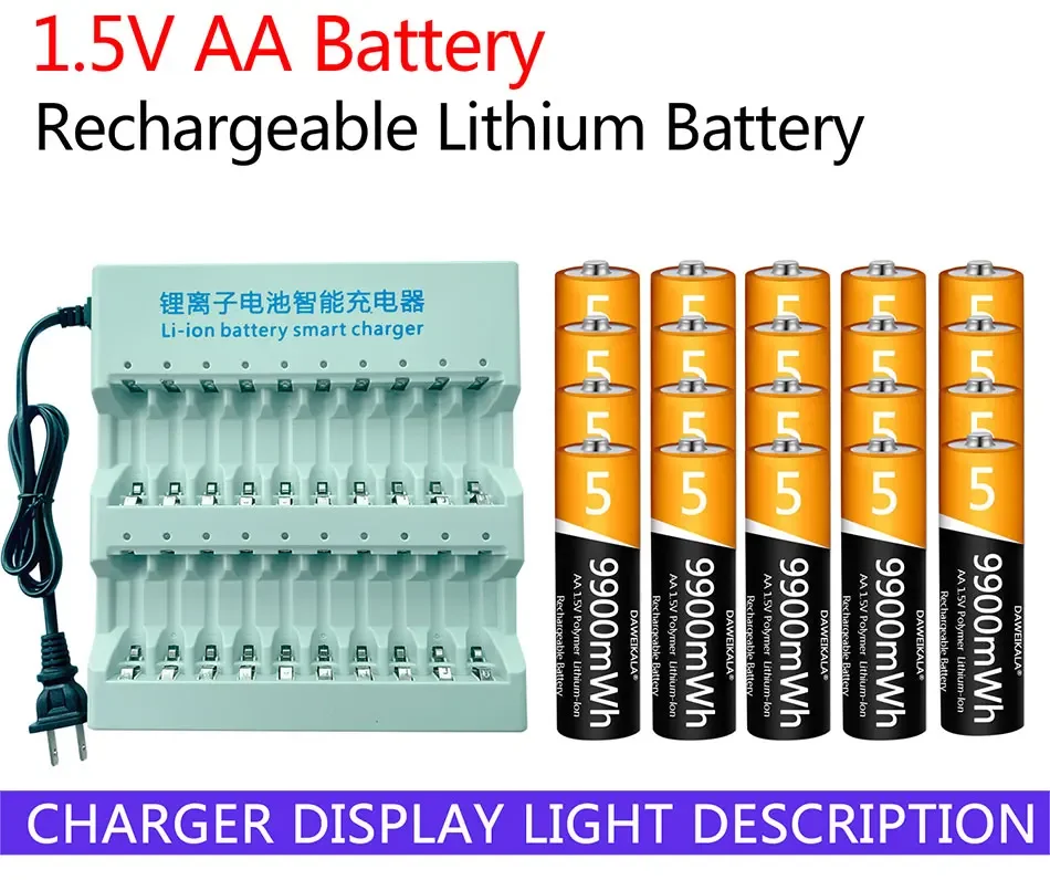 

New AA rechargeable lithium-ion battery. 1.5V AA battery. 9900MW.AA. remote control mouse. small fan. electric toy+free shipping