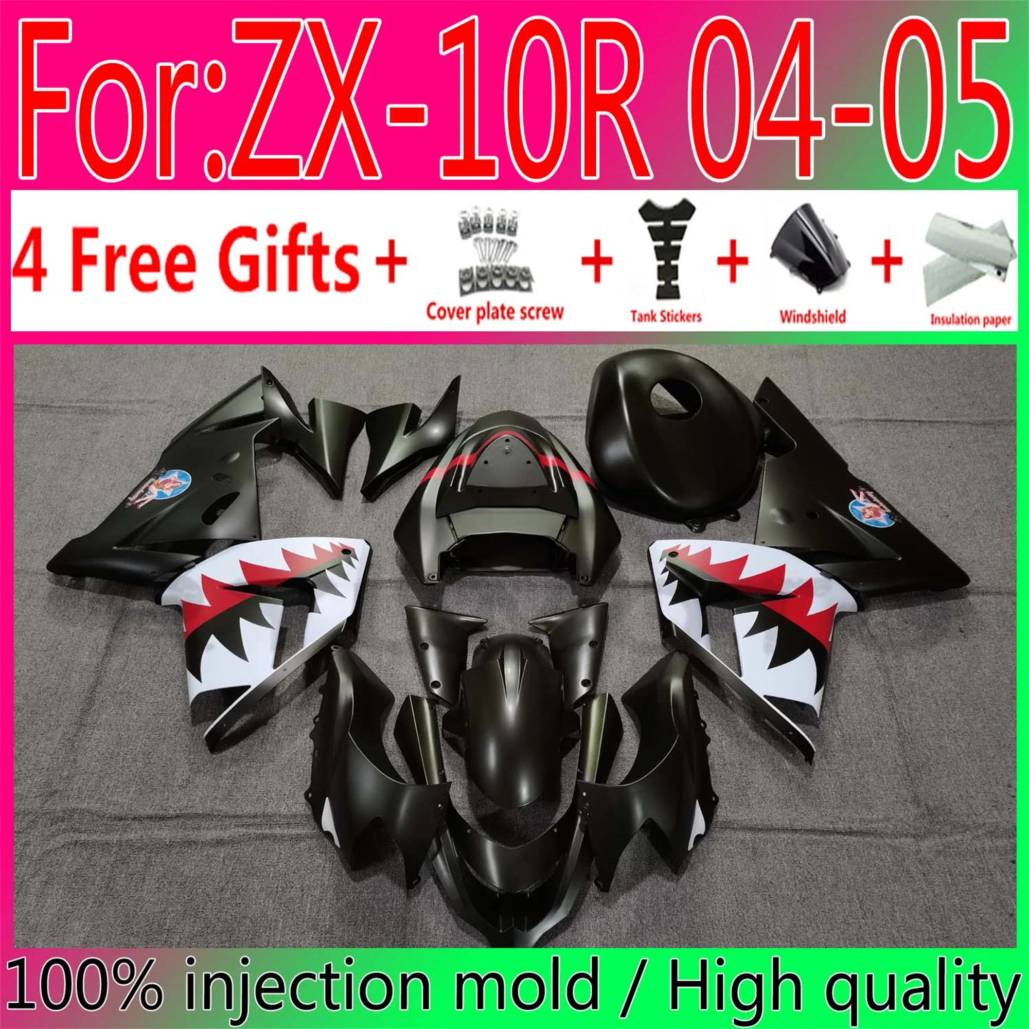 

New Motorcycle Fairings For Kawasaki ZX10R ZX-10R 04 05 2004 2005 Plastic ABS Fairing