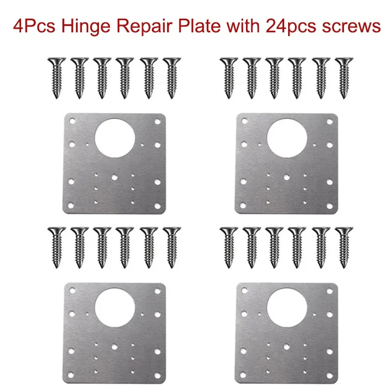 

Stainless Steel Hinge Repair Plate Cupboard Door Hinges Repair Brackets Fit for Cabinet Wardrobe Furniture Hardware Accessories