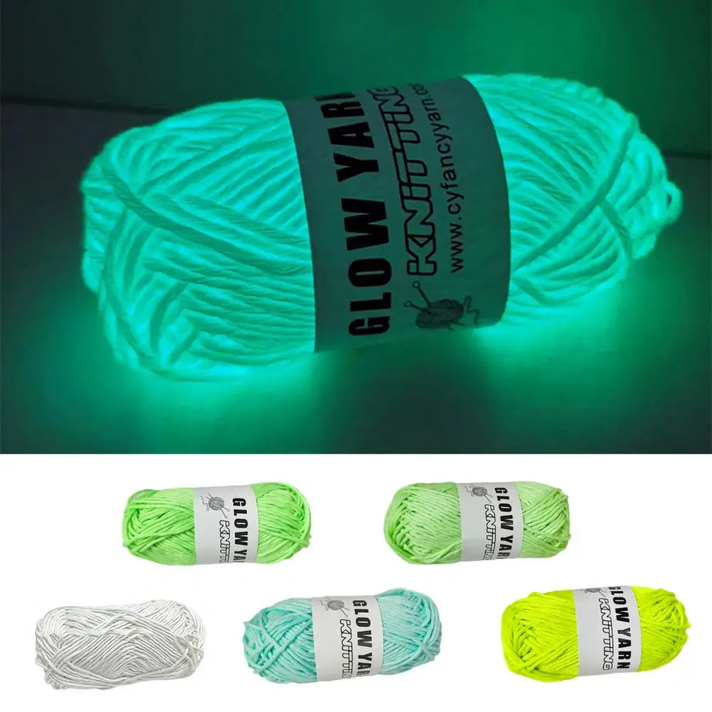 Knitting Yarn Crochet Glow in The Dark Chunkys Yarn Hand Making Luminous  Fine Yarn Wool Knitted Yarn