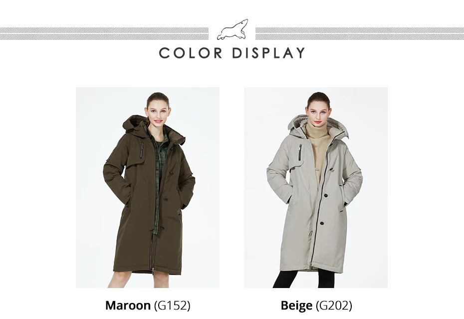ICEbear 2023 New Winter Womens Jacket with Hood Warm Thickened Coat Windproof Parka With Belt GWD22599I
