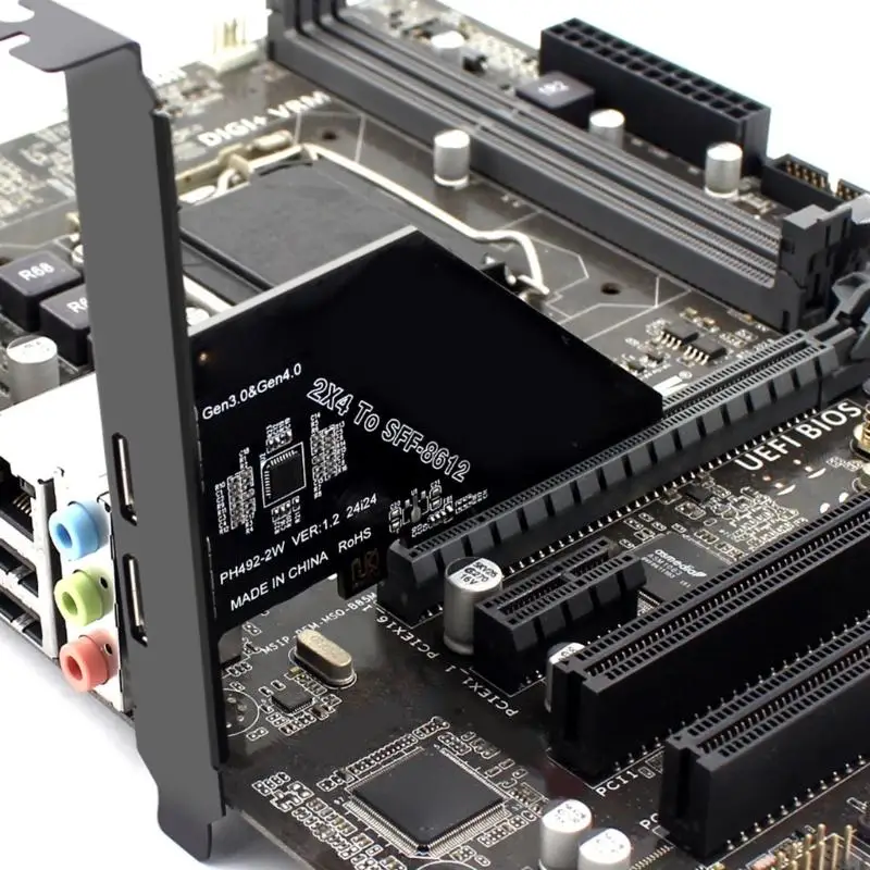 MXLC PCIe 4.0X8 to Oculink SFF 8611 8612 Host Adapter Expansion External Solid Disk Graphics Card for Optimized Storage