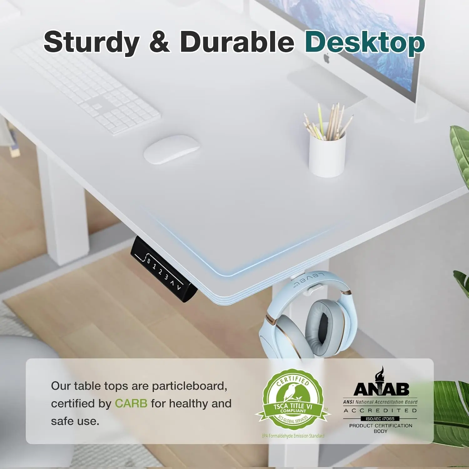 Electric Standing Desk 40 x 24in Adjustable Height Electric Stand up Desk Standing Computer Desk Home Office Desk Ergonomic