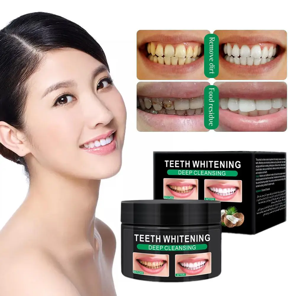 

60ml Toothpaste Powder Tooth Whitening Toothpaste Remove Stain Natural Antibacterial Powder Tooth Coconut Allergic J7A5