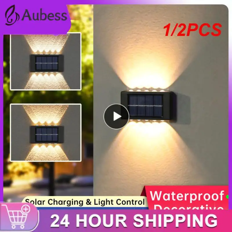 

1/2 шт., настенный светильник на солнечной батарее