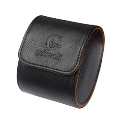 Elegant PU Leather Single Watch Storage Box - Travel Case & Gift Holder (Black)