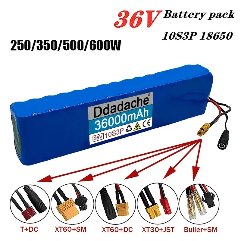 

Free Shipping Rechargeable Lithium Batterypack 10S3P 36V 36Ah 18650600W Used FomotorcycleScooters and Electric Vehicles with BMS