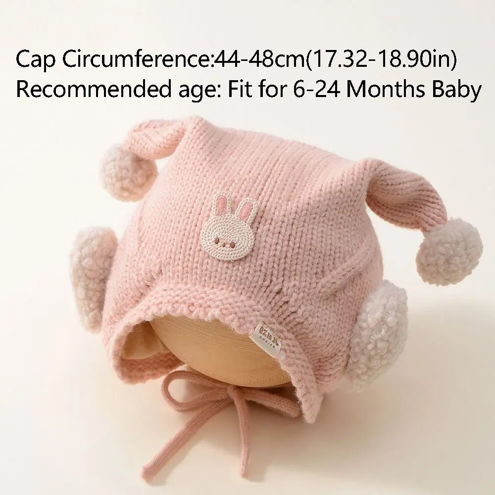 Cute Winter Baby Crochet Hat Breathable Cold-Resistant Toddler's Knitted Hat Thermal Solid Color Ear Protection Hat