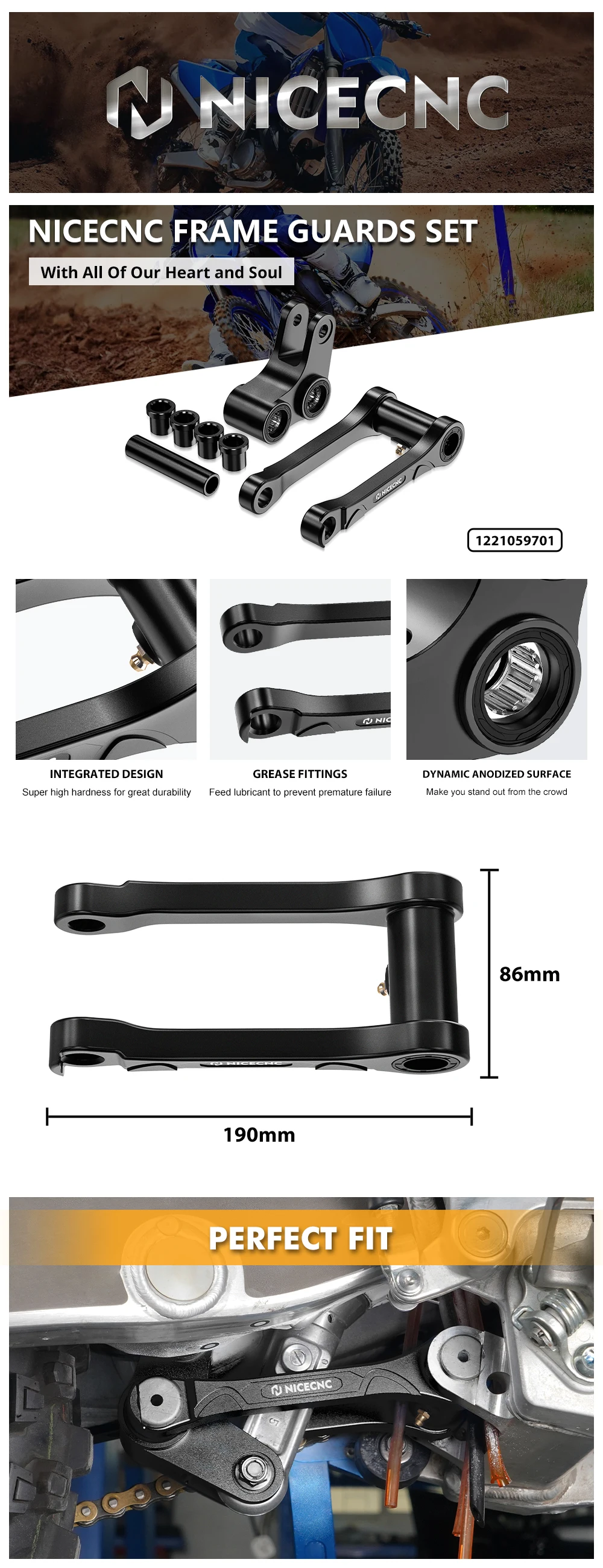 Für Yamaha YZ125 YZ250 2006-2024 YZ125X YZ250X 2020-2023 WR250F WR450F 2006 Motorrad 1,5'' Tieferlegungskit YZ 125 YZ 250 – Detail 1