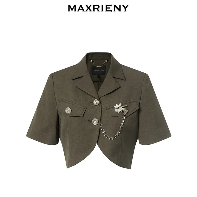 할인된 가격으로 트렌디한 스타일을 갖춘 Maxrieny 군사 바람 컷 코트
