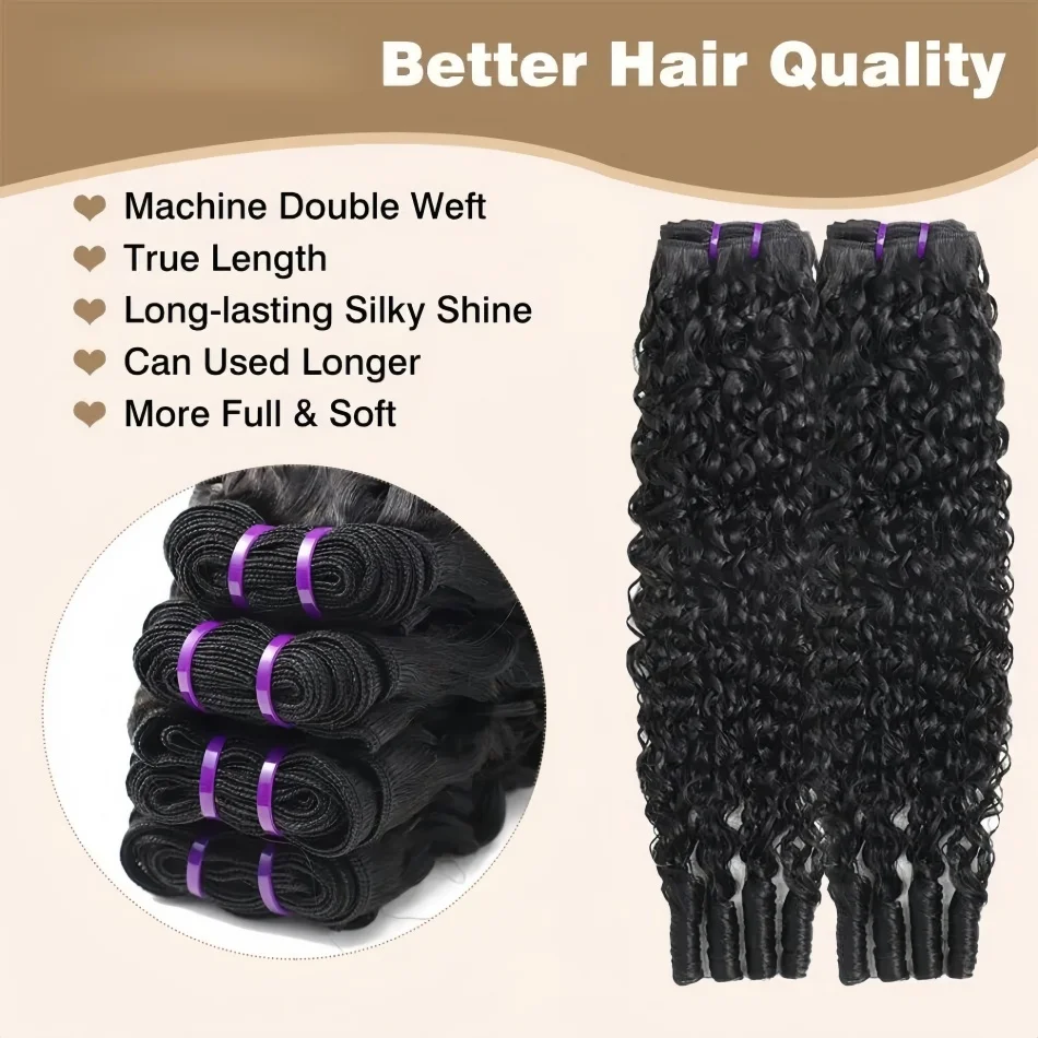 32Inch Burmese Curly Hair Bundles 12A Burmese Virgin Raw Human Hair Bundles Unprocessed Weaving Water Wave Curly Hair Extensions 5