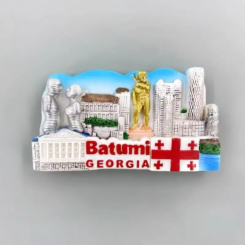 Georgia Batumi City Tourism Commemorative Creative Three Dimensional Hand drawn Landmark Architecture Decoration Magnetic Refrig