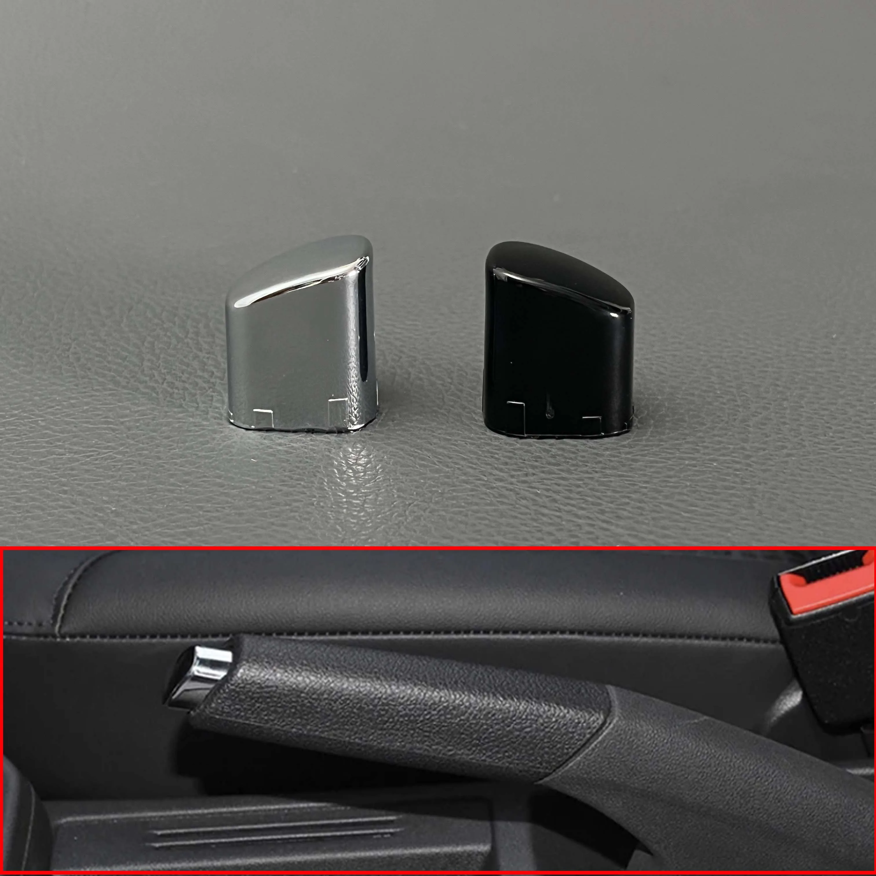 Car Interior Chrome Hand Brake Button Trim Cover Black Handbrake Lever Parking Button Cap Accessories for Polo Cross 6RD711333A