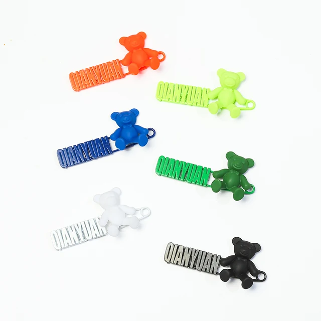 Black and White Pure Color Tube Socks Female Pin Bear Lovely Personality Tide Socks INS Korean Students Long Tube Cotton Socks Custom remarks color