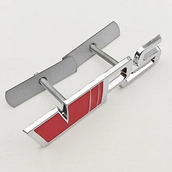 Premium 3D Metal Logo Emblem Sticker for Cars - Front Grille, Fender, Trunk Badge (Grille Red Silver)