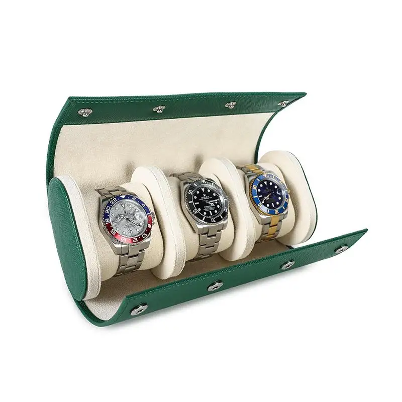 

Новинка, семейный кожаный футляр для хранения часов с 3 отделениями, дорожный портативный футляр для хранения часов, органайзер для часов