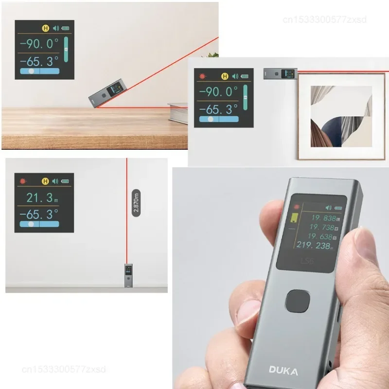 Laser Rangefinder Xiaomi DUKA ATuMan LS6 Laser Rangefinder 40m Mini Distance Angle Meter Measuring Tool Portable Rechargeable Laser Line Marker