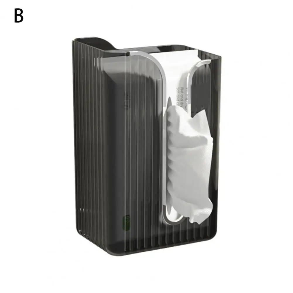 

Wet Wipe Dispenser Punch-free Tissue Box Multifunctional Wall-mounted Transparent Tissue Box Capacity Toilet Paper for Bathroom