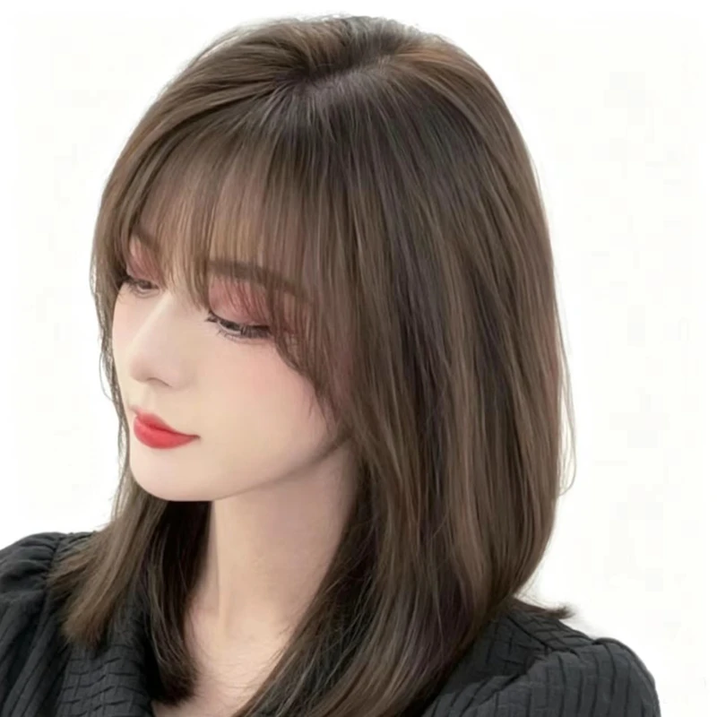 Soowee Topper per capelli sintetici con frangia, invisibile, 3D, per uomo e donna - immagine 3