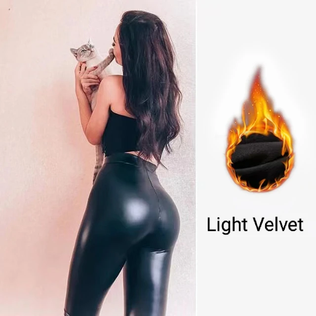 On Fire High Waist Leather Leggings - Black