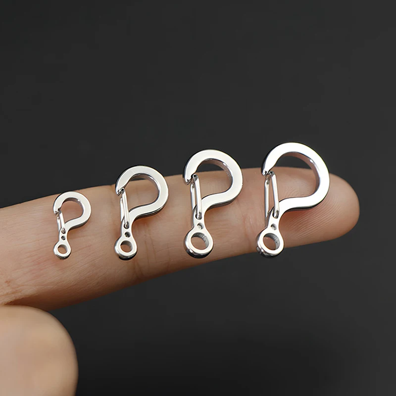 Description Picture 5 of item1Pc Small Mini 12MM To 23MM 316 Stainless Steel Spring Snap Hook Quick Release Carabiner Clasp Outdoor FOB EDC Tool Key Ring