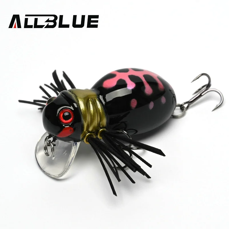 

ALLBLUE FATSO SPIDER Topwater Minnow Shallow Crankbait 41MM 6.2G Rolling Insect Fishing Lure Wobbler Bait Freshwater Lake River