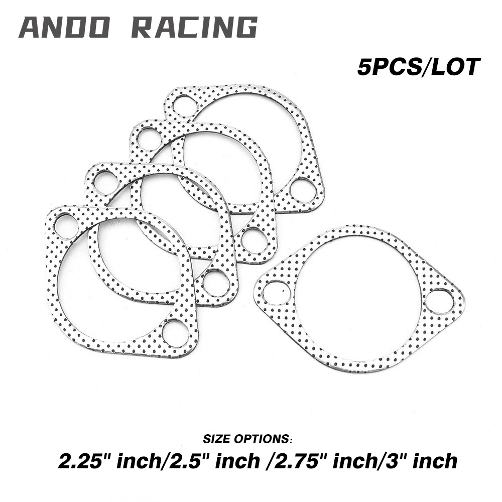 5pcs/Lot Aluminum 2.75 inch 71mm Car Engine Exhaust Gasket Downpipe Flange Universal Exhaust Pipe Gasket with two holes YC101292