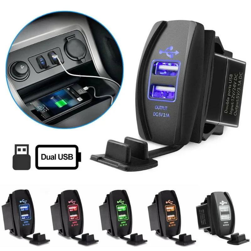 High-Speed Dual Port USB Vehicle Charger Adapter