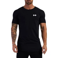 T-shirts de course d'été en coton respirant, vêtements de sport à manches courtes pour hommes, T-shirts musculaires d'entraînement, chemises de musculation, de Fitness 6