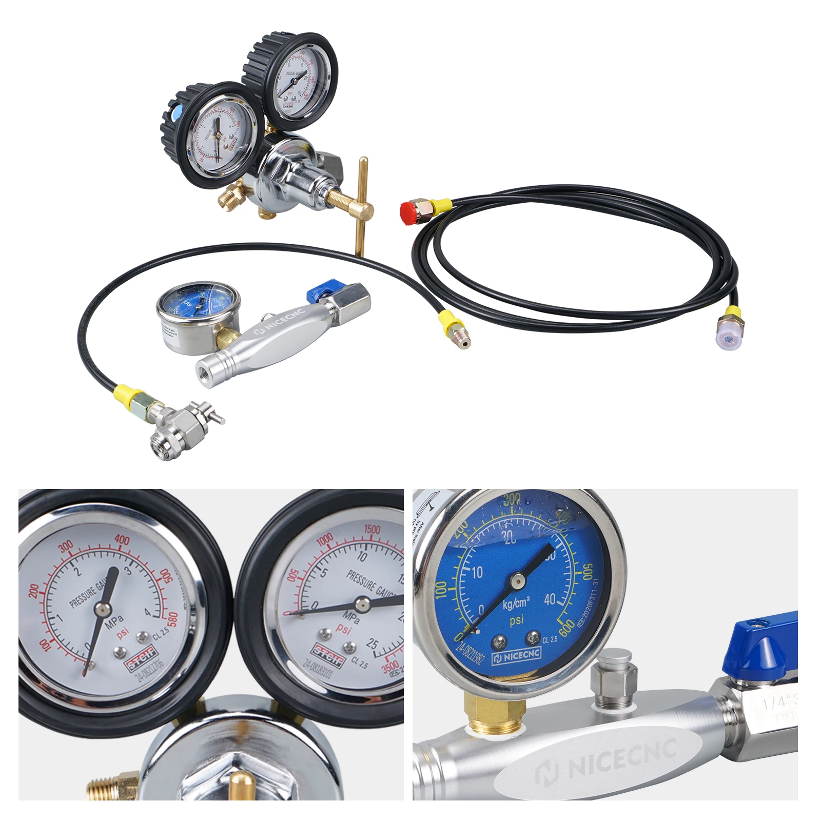 Stickstoff-Füllwerkzeug mit 2-Zoll-600psi-Manometer und Schrader-Ventil für Polaris RZR Raptor FOX ATV UTV Yamaha Honda Suzuki Kawasaki – Detail 13