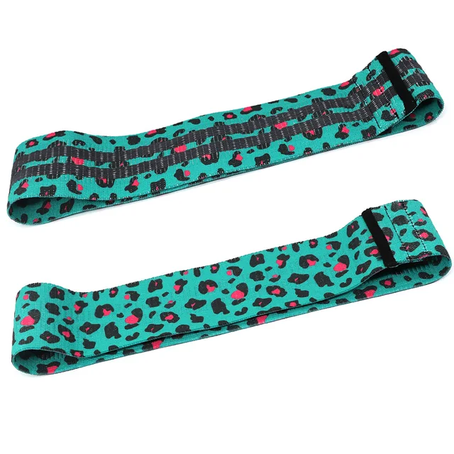 Green Leopard Print Fitness Resistance Bands Hip Lifting Set Bands Red Handy Accesorios Para Yoga Pilates Home Gym Equipment 2