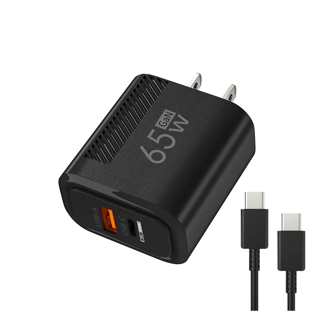 شاحن سريع GaN USB PD بقدرة 65 واط مع منفذ USB C للأجهزة المحمولة