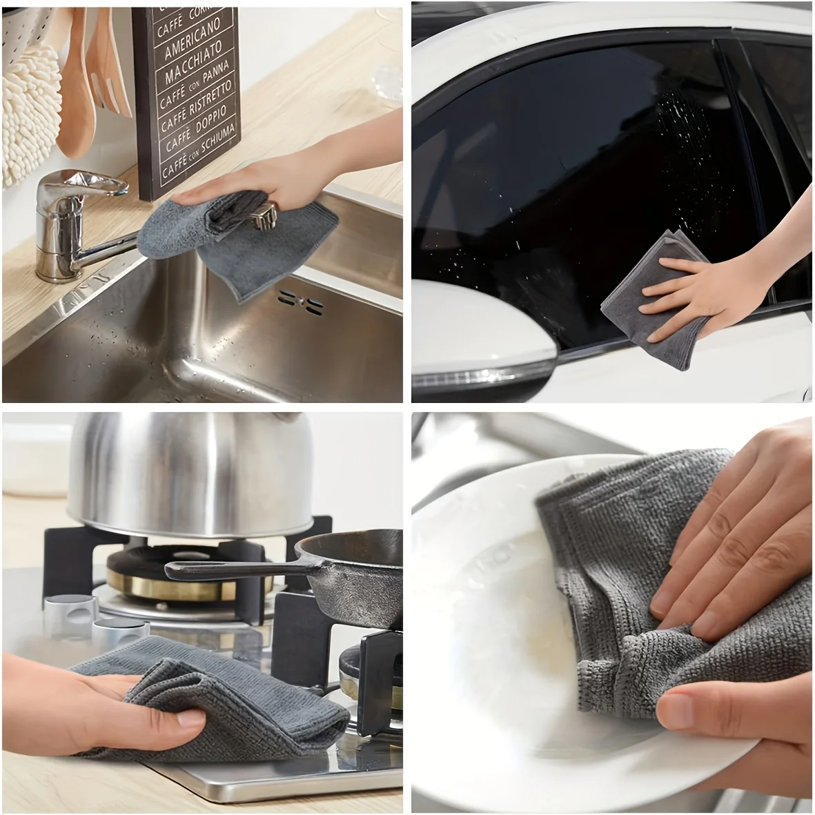Ultra Absorbent Microfiber Cloths - Efficient Cleaning Towels for Kitchen, Bathroom, Car, and Glass