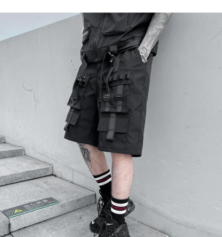 Description Picture 4 of itemSummer Shorts Functional Multi-Pocket Overalls Tactical Military High Street Cargo Pants Men'S Clothing Harajuku Safari Japanese