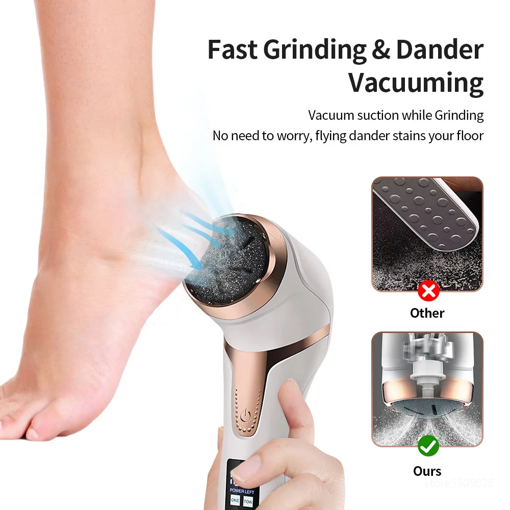 Electric Foot Polisher Callus Remover Rechargeable Foot File Heel Cracked Dead Skin Scrubber Grinder Pedicure Machine 10 Tools 2