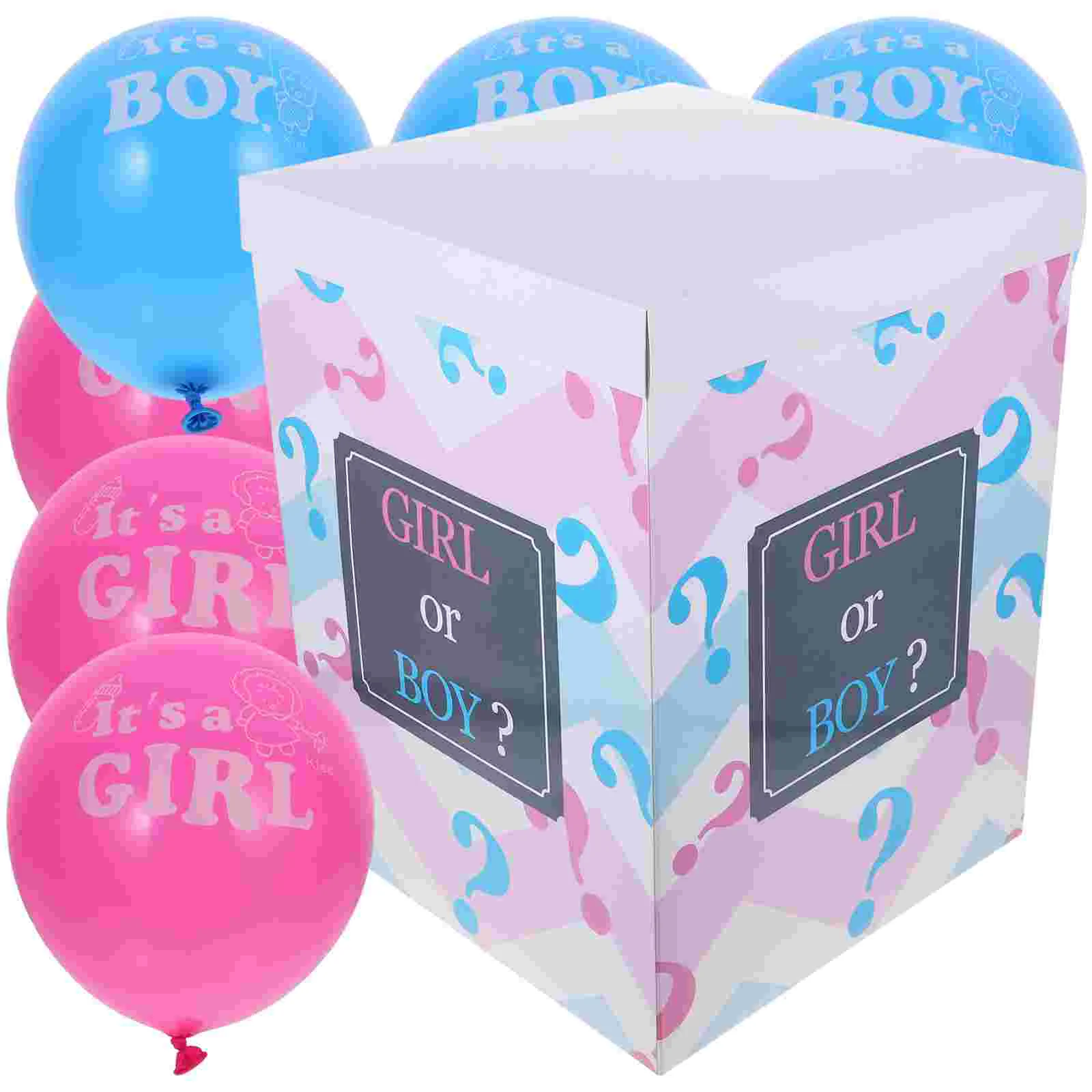 Rosa blaue Luftballons Geschlecht offenbaren Box Babyparty Dekorationen Partyzubehör Ballonbox Babykästen festliche Dekoration Geschlecht offenbaren