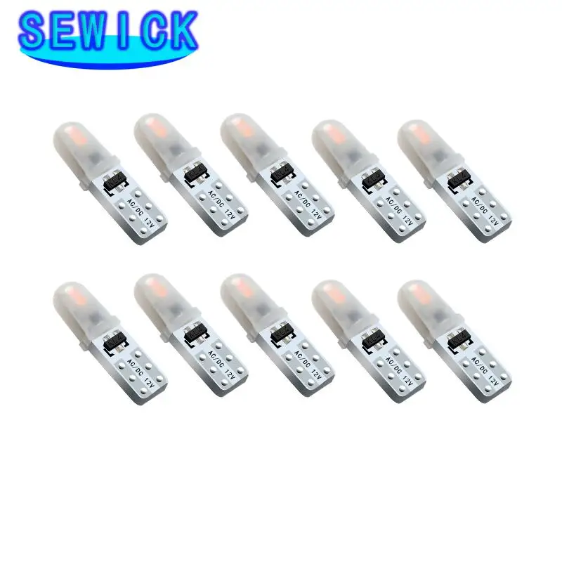 

500Pcs T5 Auto Car Dashboard Lights 2 3014 SMD Reading Instrument Panel Lamp No Polarity Led Bulb White 12V DC