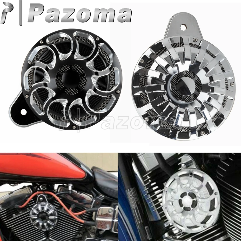 MotorcycleBilletAluminumHornSpeakerHornsCoverAssemblyForHarley