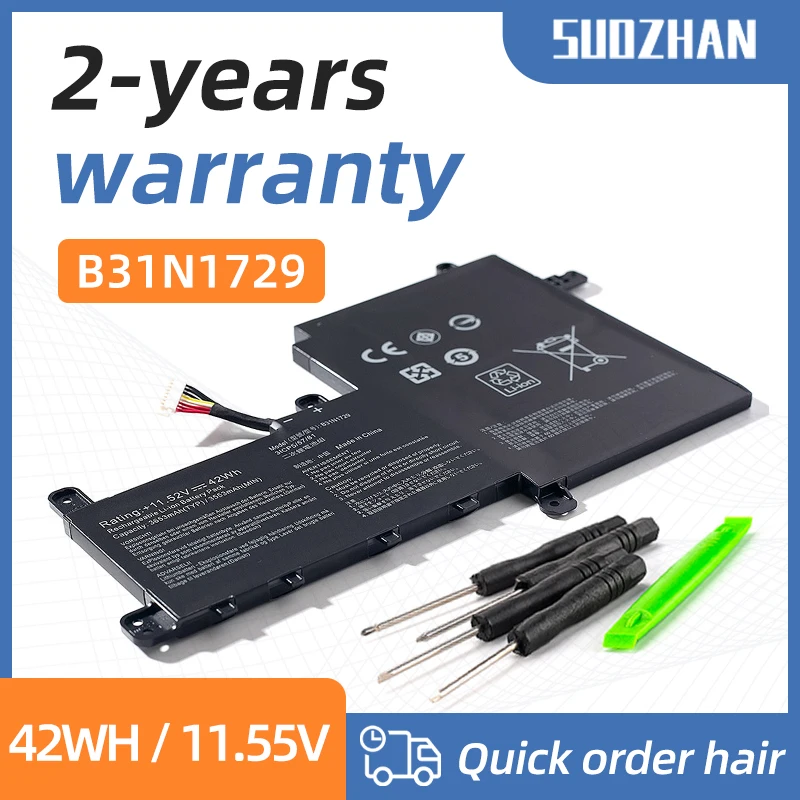 

SUOZHAN B31N1729 Laptop Battery For ASUS VivoBook S15 S530 S530F S530FA S530FN S530UA S530UF S530UN X530FN X530FN-1A S5300F 42WH